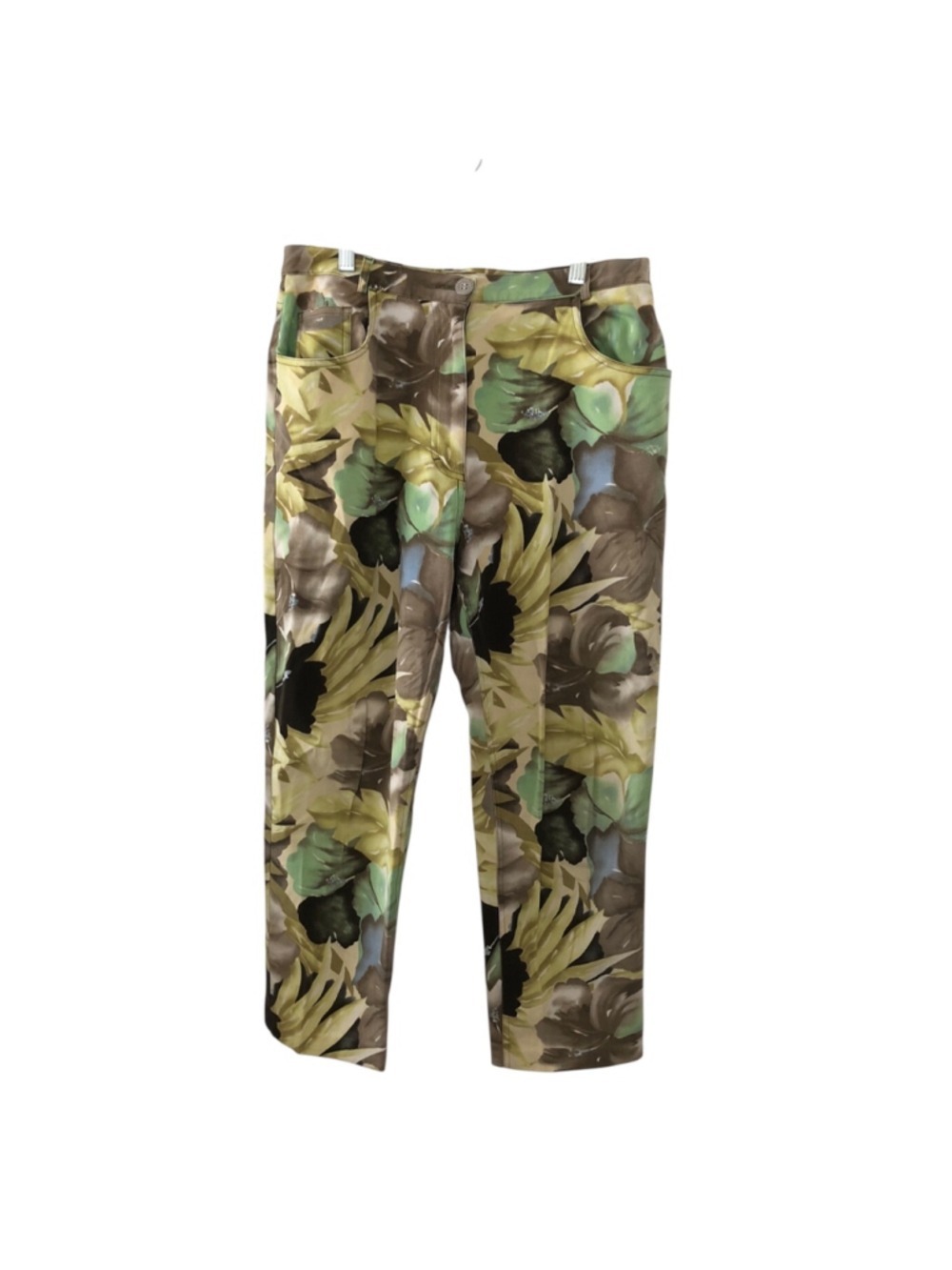 Size 10 Doncaster Floral Stretch Cotton Lycra Pants Botanical Vacation Garden